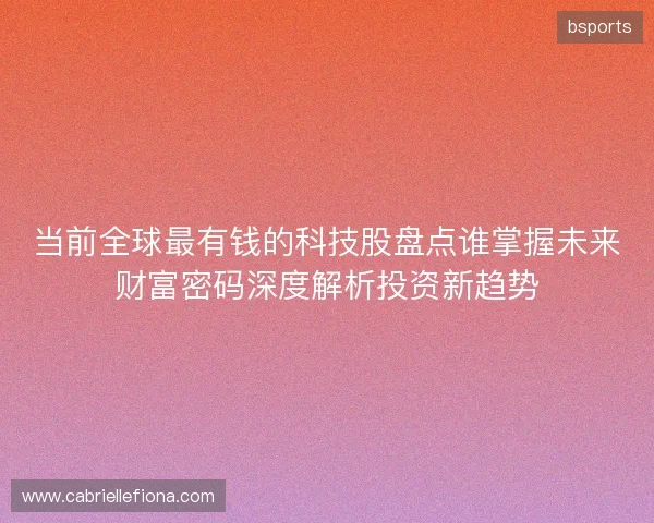 当前全球最有钱的科技股盘点谁掌握未来财富密码深度解析投资新趋势