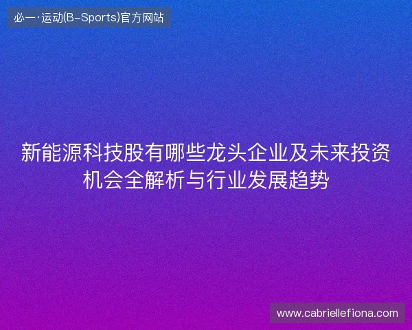 新能源科技股有哪些龙头企业及未来投资机会全解析与行业发展趋势