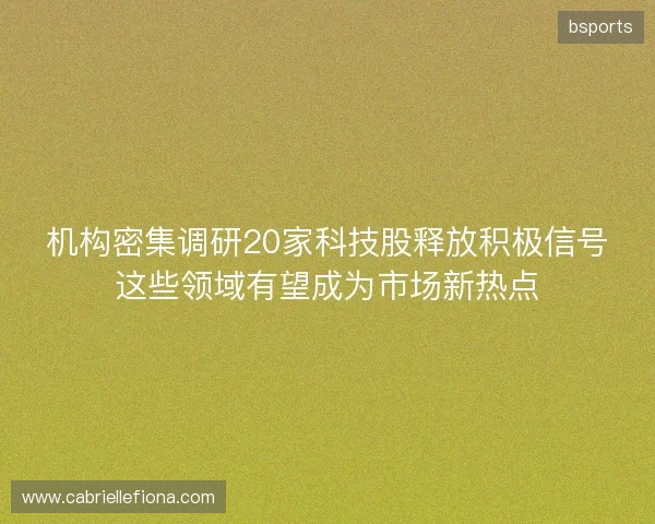 机构密集调研20家科技股释放积极信号这些领域有望成为市场新热点 机构密集调研20家科技股释放积极信号这些领域有望成为市场新热点