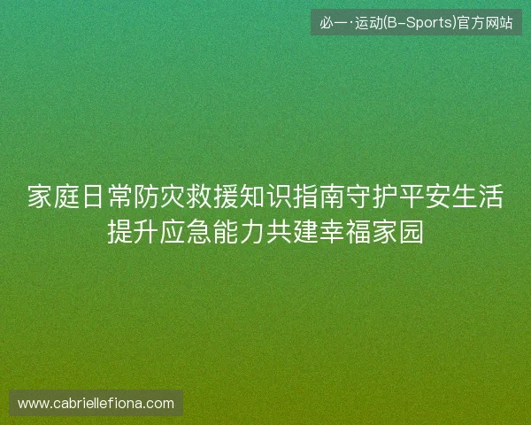 家庭日常防灾救援知识指南守护平安生活提升应急能力共建幸福家园 家庭日常防灾救援知识指南守护平安生活提升应急能力共建幸福家园