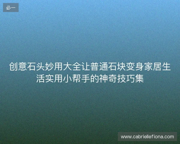 创意石头妙用大全让普通石块变身家居生活实用小帮手的神奇技巧集 创意石头妙用大全让普通石块变身家居生活实用小帮手的神奇技巧集